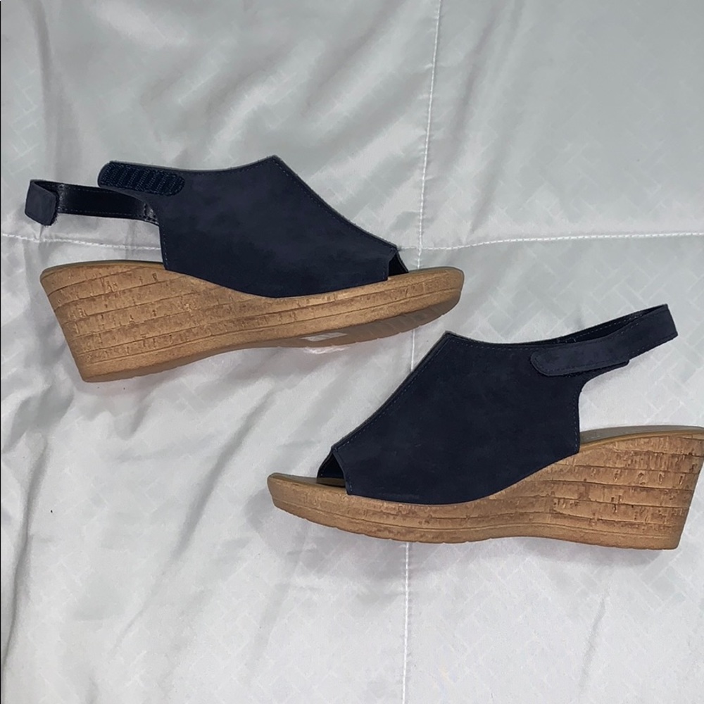 Wedges navy blue size 7.5